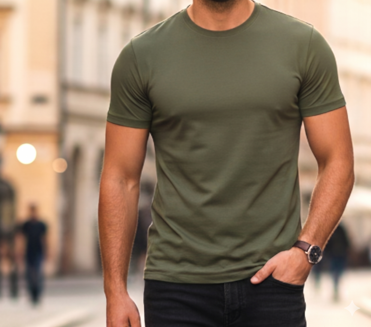Commando Green Cotton T Shirt