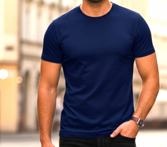 Navy Cotton T Shirt