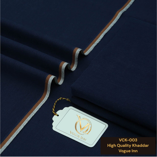 Navy Cotton Khaddar ( VCK - 003 )